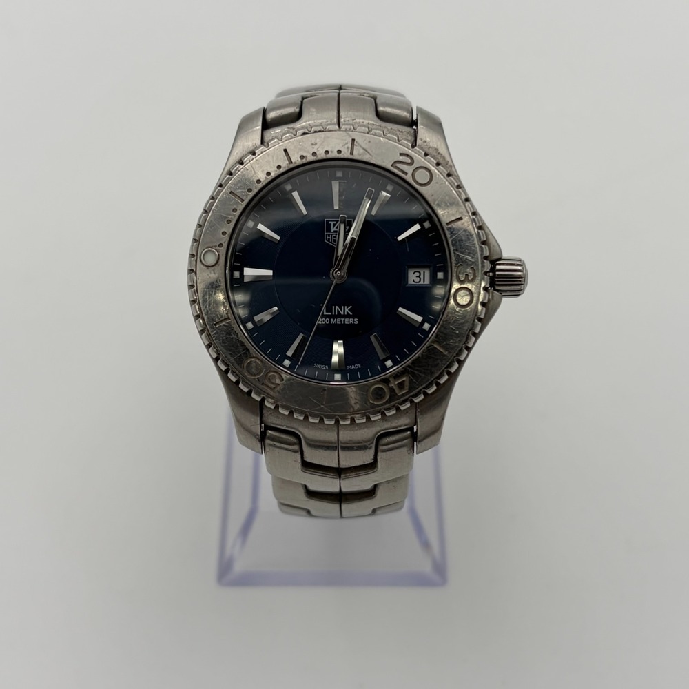 Tag Heuer Link Mens Blue Dial Watch WJ1112-0 Stainless Swiss Quartz Date